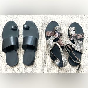 Sandal Bunndle: H&M Slides & ASOS leather snake skin wrapped Sandal 2/$25